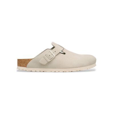 Birkenstock für Damen. 1031662 Clogs Boston (Schmale Passform) gebrochenes weiß (40), Wohnung, Wildleder, Schnalle, Lässig Birkenstock für Damen. 1031662 Clogs Boston (Schmale Passform) gebrochenes weiß (40), Wohnung, Wildleder, Schnalle, Lässig