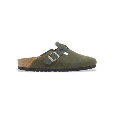Birkenstock für Damen. 1030599 Leder-Clogs Boston Braided (Schmale Passform) grün (36), Wohnung, Keine, Lässig Birkenstock für Damen. 1030599 Leder-Clogs Boston Braided (Schmale Passform) grün (36), Wohnung, Keine, Lässig