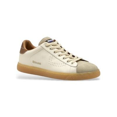 Blauer für Herren. S6LOWELL01 Lowell Beige Leder Turnschuhe (44), Wohnung, Schnürsenkel, Lässig Blauer für Herren. S6LOWELL01 Lowell Beige Leder Turnschuhe (44), Wohnung, Schnürsenkel, Lässig