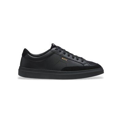 Boss für Herren. 50568536 Kieran Tenn Sneaker aus schwarzem Leder (40), Wohnung, Schnürsenkel, Lässig Boss für Herren. 50568536 Kieran Tenn Sneaker aus schwarzem Leder (40), Wohnung, Schnürsenkel, Lässig