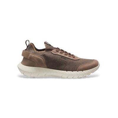 Boss für Herren. 50573561 Motion Knit-Sneaker in Braun (42), Wohnung, Schnürsenkel, Lässig Boss für Herren. 50573561 Motion Knit-Sneaker in Braun (42), Wohnung, Schnürsenkel, Lässig