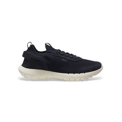 Boss für Herren. 50573561 Motion Knit Sneakers Marineblau (43), Wohnung, Schnürsenkel, Lässig Boss für Herren. 50573561 Motion Knit Sneakers Marineblau (43), Wohnung, Schnürsenkel, Lässig