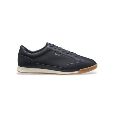 Boss für Herren. 50568493 Nitan Lowp Ledersneaker marineblau (46), Wohnung, Schnürsenkel, Lässig Boss für Herren. 50568493 Nitan Lowp Ledersneaker marineblau (46), Wohnung, Schnürsenkel, Lässig