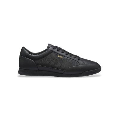 Boss für Herren. 50574126 Nitan Low Ledersneaker, schwarz (43), Wohnung, Schnürsenkel, Lässig Boss für Herren. 50574126 Nitan Low Ledersneaker, schwarz (43), Wohnung, Schnürsenkel, Lässig
