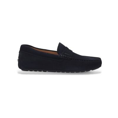 Boss für Herren. 50541750 Noel marineblaue Leder-Slipper (39), Wohnung, Wildleder, Keine, Heimtextilien Boss für Herren. 50541750 Noel marineblaue Leder-Slipper (39), Wohnung, Wildleder, Keine, Heimtextilien