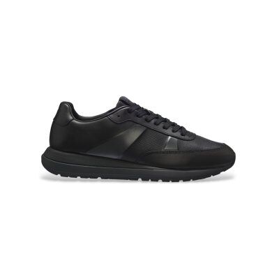 Boss für Herren. 50573571 Vinston Runner Sneaker aus Leder, schwarz (40), Wohnung, Schnürsenkel, Lässig Boss für Herren. 50573571 Vinston Runner Sneaker aus Leder, schwarz (40), Wohnung, Schnürsenkel, Lässig