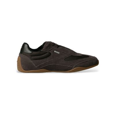 Boss für Herren. 50557884 Braun Jaylen Leder Turnschuhe (46), Wohnung, Schnürsenkel, Lässig Boss für Herren. 50557884 Braun Jaylen Leder Turnschuhe (46), Wohnung, Schnürsenkel, Lässig