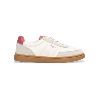 Boss für Damen. 50563385 Everlynn Hausschuhe weiß, rosa (40), Leder, Beige, Wohnung, Schnürsenkel, Lässig Boss für Damen. 50563385 Everlynn Hausschuhe weiß, rosa (40), Leder, Beige, Wohnung, Schnürsenkel, Lässig
