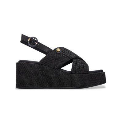 Carmela für Damen. 16323403-NEGRO Sandalen 163234 schwarz (38), Stoff, 5 bis 8 cm, Schnalle, Lässig Carmela für Damen. 16323403-NEGRO Sandalen 163234 schwarz (38), Stoff, 5 bis 8 cm, Schnalle, Lässig
