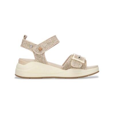 Carmela für Damen. 16326801-BEIGE Sandalen 163268 beige (40), Stoff, Wohnung, Klettverschluss, Lässig Carmela für Damen. 16326801-BEIGE Sandalen 163268 beige (40), Stoff, Wohnung, Klettverschluss, Lässig