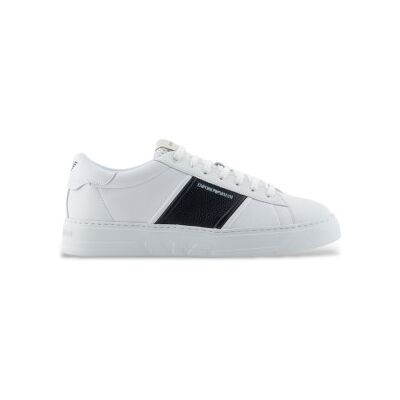 Giorgio Armani Emporio Armani für Herren. EM003701_AF18017 Weißes Modell Leder Turnschuhe (43), Wohnung, Schnürsenkel, Lässig Giorgio Armani Emporio Armani für Herren. EM003701_AF18017 Weißes Modell Leder Turnschuhe (43), Wohnung, Schnürsenkel, Lässig