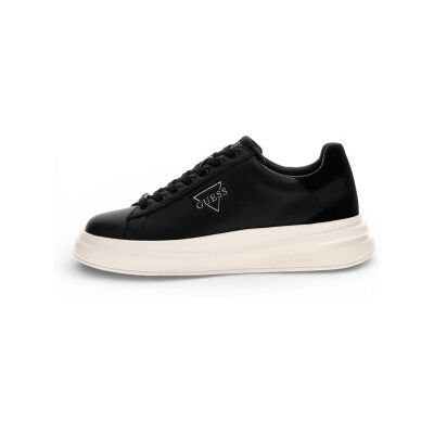Guess für Herren. FMFBANLEL12 Elba Leder Sneakers schwarz (41), Wohnung, Schnürsenkel, Lässig Guess für Herren. FMFBANLEL12 Elba Leder Sneakers schwarz (41), Wohnung, Schnürsenkel, Lässig