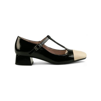 Hispanitas für Damen. BHI243667 Schwarze T-Strap-Lederschuhe (36), 3 bis 5 cm, Schnalle, Lässig Hispanitas für Damen. BHI243667 Schwarze T-Strap-Lederschuhe (36), 3 bis 5 cm, Schnalle, Lässig