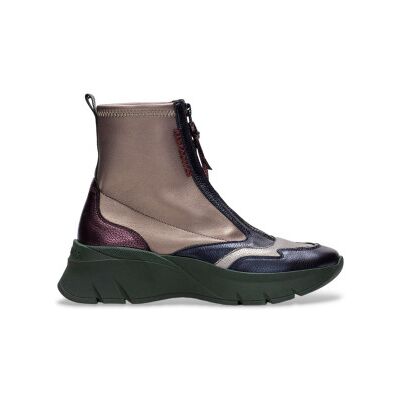 Hispanitas für Damen. CHI243628 Bronzefarbene Sportstiefeletten aus Leder (36), 3 bis 5 cm, Reißverschluss, Lässig Hispanitas für Damen. CHI243628 Bronzefarbene Sportstiefeletten aus Leder (36), 3 bis 5 cm, Reißverschluss, Lässig