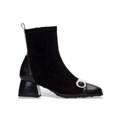 Hispanitas für Damen. BHI254219 Schwarze Veloursleder-Stiefeletten (36), 1 bis 3 cm, Reißverschluss, Lässig Hispanitas für Damen. BHI254219 Schwarze Veloursleder-Stiefeletten (36), 1 bis 3 cm, Reißverschluss, Lässig