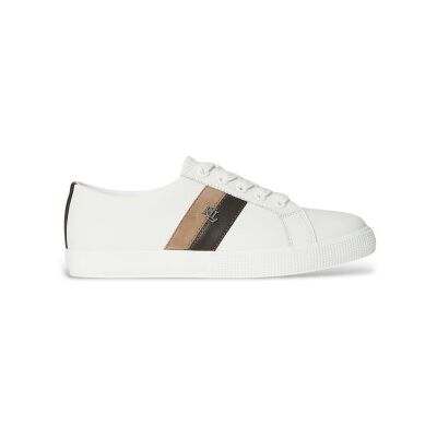 Lauren Ralph Lauren für Damen. 802979187002 Canvas Leder Turnschuhe weiß (35), Wohnung, Schnürsenkel, Lässig Lauren Ralph Lauren für Damen. 802979187002 Canvas Leder Turnschuhe weiß (35), Wohnung, Schnürsenkel, Lässig