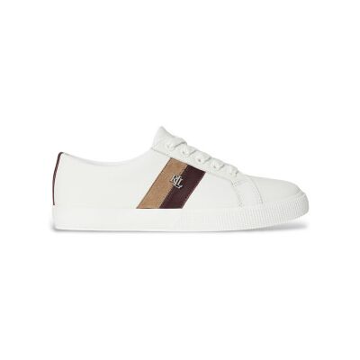 Lauren Ralph Lauren für Damen. 802979187003 Canvas Leder Turnschuhe weiß (35), Wohnung, Schnürsenkel, Lässig Lauren Ralph Lauren für Damen. 802979187003 Canvas Leder Turnschuhe weiß (35), Wohnung, Schnürsenkel, Lässig