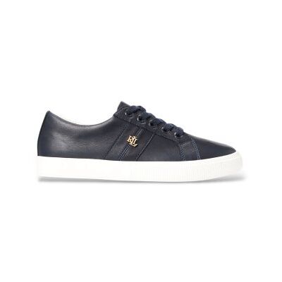 Lauren Ralph Lauren für Damen. 802849533001 Janson II Sneaker aus marineblauem Nappaleder (38), Wohnung, Schnürsenkel, Lässig Lauren Ralph Lauren für Damen. 802849533001 Janson II Sneaker aus marineblauem Nappaleder (38), Wohnung, Schnürsenkel, Lässig