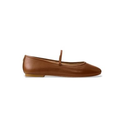 Lauren Ralph Lauren für Damen. 802977874002 Jayna Hausschuhe aus braunem Nappaleder (37.5), Wohnung, Keine, Schnalle, Lässig, Klassisch Lauren Ralph Lauren für Damen. 802977874002 Jayna Hausschuhe aus braunem Nappaleder (37.5), Wohnung, Keine, Schnalle, Lässig, Klassisch