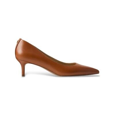 Lauren Ralph Lauren für Damen. 802P09030002 Adrienne Pumps aus braunem Leder (36.5), Beige, 3 bis 5 cm, Keine, Lässig, Klassisch Lauren Ralph Lauren für Damen. 802P09030002 Adrienne Pumps aus braunem Leder (36.5), Beige, 3 bis 5 cm, Keine, Lässig, Klassisch
