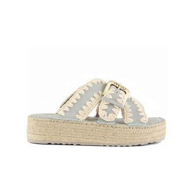 Mou für Damen. MU.SW641003A Mehrfarbige Sandalen aus Juteleder (37), 3 bis 5 cm, Keine, Lässig Mou für Damen. MU.SW641003A Mehrfarbige Sandalen aus Juteleder (37), 3 bis 5 cm, Keine, Lässig