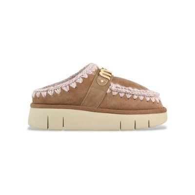 Mou für Damen. MU.FW531001A Bounce Clogs Leder Clogs Metall-Logo braun, rosa (36), 3 bis 5 cm, Keine, Lässig Mou für Damen. MU.FW531001A Bounce Clogs Leder Clogs Metall-Logo braun, rosa (36), 3 bis 5 cm, Keine, Lässig