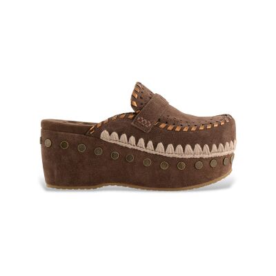 Mou für Damen. MU.SW611004A Clogs Übersteppte Lederclogs braun (37), 3 bis 5 cm, Wildleder, Keine, Lässig Mou für Damen. MU.SW611004A Clogs Übersteppte Lederclogs braun (37), 3 bis 5 cm, Wildleder, Keine, Lässig