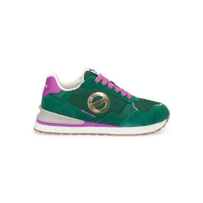 NO NAME für Damen. QNIPSK0 Tova Runner Turnschuhe aus Leder und Canvas mit hellgrüner Sohle (40), Wohnung, Schnürsenkel, Lässig NO NAME für Damen. QNIPSK0 Tova Runner Turnschuhe aus Leder und Canvas mit hellgrüner Sohle (40), Wohnung, Schnürsenkel, Lässig