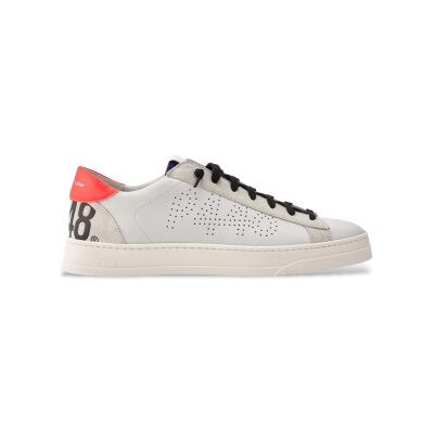 P448 für Herren. S25JACKC103 Jack C 103 Turnschuhe aus weißem Leder (42), Wohnung, Schnürsenkel, Lässig P448 für Herren. S25JACKC103 Jack C 103 Turnschuhe aus weißem Leder (42), Wohnung, Schnürsenkel, Lässig