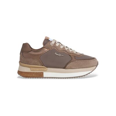 Pepe Jeans für Damen. PLS600008 Rusper Glam Leder Turnschuhe braun (41), 3 bis 5 cm, Schnürsenkel, Lässig Pepe Jeans für Damen. PLS600008 Rusper Glam Leder Turnschuhe braun (41), 3 bis 5 cm, Schnürsenkel, Lässig