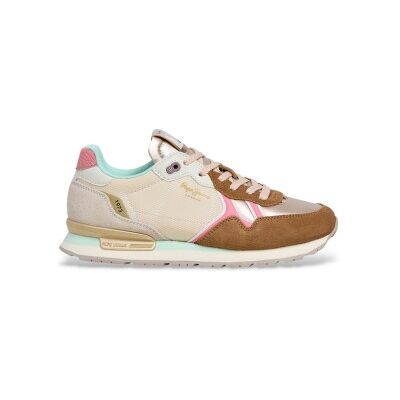 Pepe Jeans für Damen. PLS400023 Sneaker Brit Glen beige (38), Stoff, Wohnung, Schnürsenkel, Lässig Pepe Jeans für Damen. PLS400023 Sneaker Brit Glen beige (38), Stoff, Wohnung, Schnürsenkel, Lässig