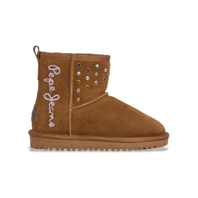Pepe Jeans für Mädchen. PGS500006 Diss Nieten Lederstiefel braun (35), Wohnung, Schnürsenkel, Lässig, Kinderbekleidung Pepe Jeans für Mädchen. PGS500006 Diss Nieten Lederstiefel braun (35), Wohnung, Schnürsenkel, Lässig, Kinderbekleidung