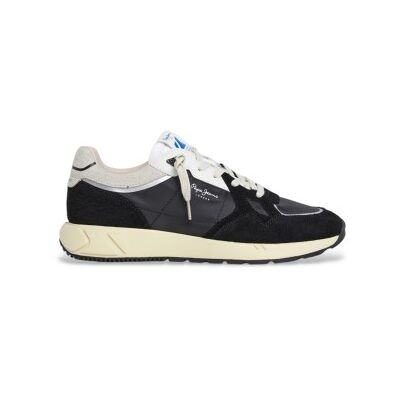Pepe Jeans für Herren. PMS60036 Marlon Divided Leder Turnschuhe schwarz (43), Wohnung, Wildleder, Schnürsenkel, Lässig Pepe Jeans für Herren. PMS60036 Marlon Divided Leder Turnschuhe schwarz (43), Wohnung, Wildleder, Schnürsenkel, Lässig