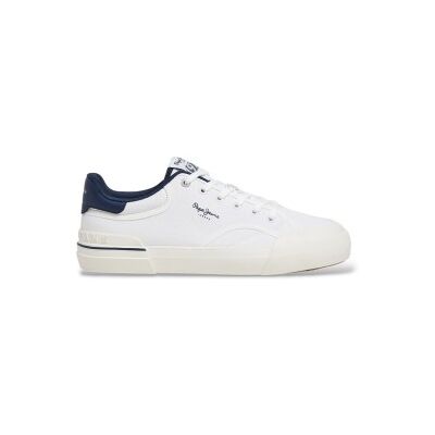 Pepe Jeans für Herren. PMS300018 Sneaker Nolan Basic weiß (40), Stoff, Wohnung, Schnürsenkel, Lässig Pepe Jeans für Herren. PMS300018 Sneaker Nolan Basic weiß (40), Stoff, Wohnung, Schnürsenkel, Lässig