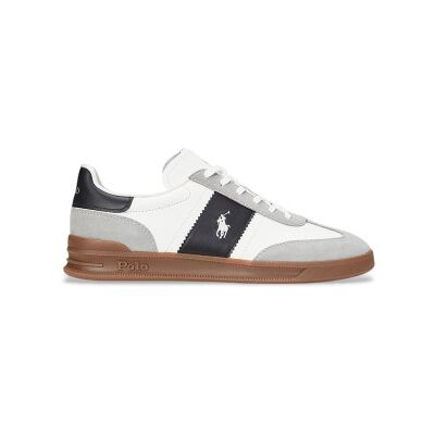 Polo Ralph Lauren für Herren. 809956119002 Heritage Area Lederschuhe weiß, grau (47), Wohnung, Schnürsenkel, Lässig Polo Ralph Lauren für Herren. 809956119002 Heritage Area Lederschuhe weiß, grau (47), Wohnung, Schnürsenkel, Lässig