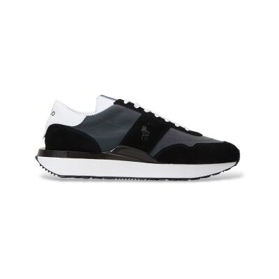 Polo Ralph Lauren für Herren. 809913346002 Leder-Sneaker Train 89 Panel schwarz (37), Wohnung, Schnürsenkel, Lässig Polo Ralph Lauren für Herren. 809913346002 Leder-Sneaker Train 89 Panel schwarz (37), Wohnung, Schnürsenkel, Lässig