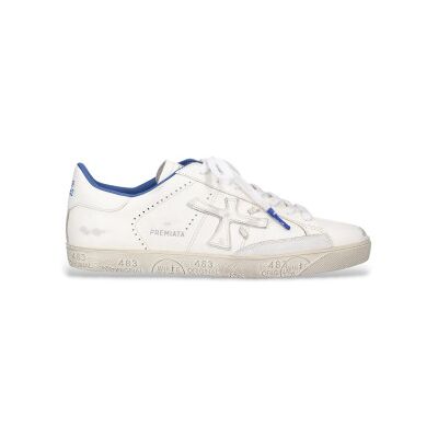 Premiata für Herren. STEVEN Steven Leder Sneakers weiß (42), Wohnung, Schnürsenkel, Lässig Premiata für Herren. STEVEN Steven Leder Sneakers weiß (42), Wohnung, Schnürsenkel, Lässig