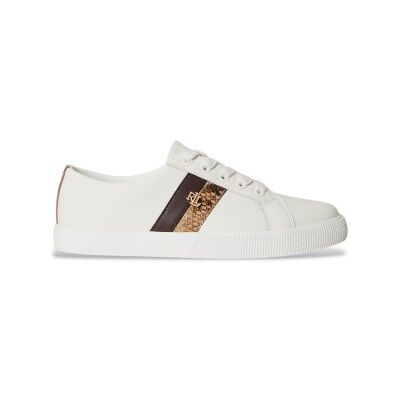 Lauren Ralph Lauren für Damen. 802P15843001 Sportlicher Janson II aus Leder mit weißer Borte (37), Wohnung, Schnürsenkel, Lässig Lauren Ralph Lauren für Damen. 802P15843001 Sportlicher Janson II aus Leder mit weißer Borte (37), Wohnung, Schnürsenkel, Lässig