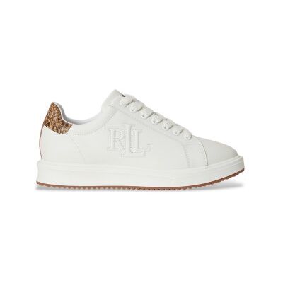 Lauren Ralph Lauren für Damen. 802P15844001 Ainsley Sneakers mit weißer Python-Prägung (41), Leder, Wohnung, Schnürsenkel, Lässig Lauren Ralph Lauren für Damen. 802P15844001 Ainsley Sneakers mit weißer Python-Prägung (41), Leder, Wohnung, Schnürsenkel, Lässig