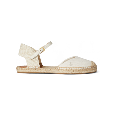 Lauren Ralph Lauren für Damen. 802982888003 Off-white Robby Espadrille aus Segeltuch, flache Espadrilles (39), Weiß, Stoff, Wohnung, Schnall Lauren Ralph Lauren für Damen. 802982888003 Off-white Robby Espadrille aus Segeltuch, flache Espadrilles (39), Weiß, Stoff, Wohnung, Schnall