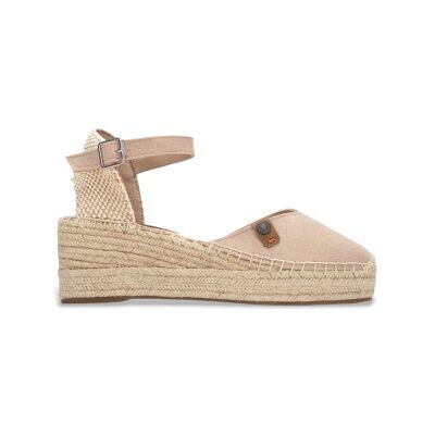 Refresh für Damen. 17523504-BEIGE Espadrilles 175235 beige (40), 3 bis 5 cm, Spaltleder, Schnalle, Lässig Refresh für Damen. 17523504-BEIGE Espadrilles 175235 beige (40), 3 bis 5 cm, Spaltleder, Schnalle, Lässig