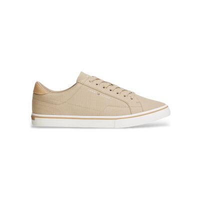 Tommy Hilfiger für Herren. FM0FM05688 Turnschuhe Vulc Core taupe (42), Stoff, Wohnung, Schnürsenkel, Lässig Tommy Hilfiger für Herren. FM0FM05688 Turnschuhe Vulc Core taupe (42), Stoff, Wohnung, Schnürsenkel, Lässig