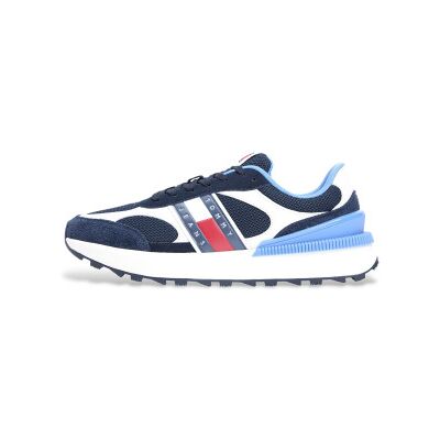 Tommy Jeans für Herren. EM0EM01537 Wildleder-Turnschuhe mit blauer, gezackter Sohle (40), Wohnung, Schnürsenkel, Lässig Tommy Jeans für Herren. EM0EM01537 Wildleder-Turnschuhe mit blauer, gezackter Sohle (40), Wohnung, Schnürsenkel, Lässig