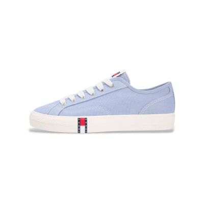 Tommy Jeans für Damen. EN0EN02956 Archiv-Canvas-Turnschuhe mit blauem Logo (40), Wohnung, Schnürsenkel, Lässig Tommy Jeans für Damen. EN0EN02956 Archiv-Canvas-Turnschuhe mit blauem Logo (40), Wohnung, Schnürsenkel, Lässig