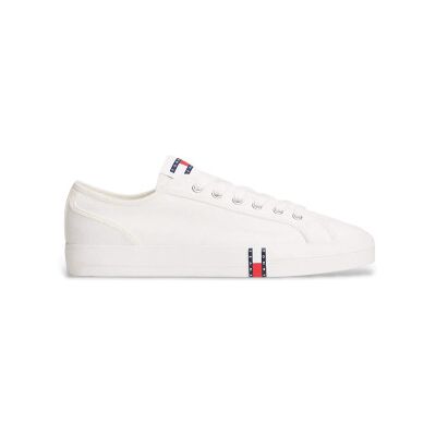 Tommy Jeans für Damen. EN0EN02956 Archiv-Canvas-Turnschuhe mit weißem Logo (40), Wohnung, Schnürsenkel, Lässig Tommy Jeans für Damen. EN0EN02956 Archiv-Canvas-Turnschuhe mit weißem Logo (40), Wohnung, Schnürsenkel, Lässig
