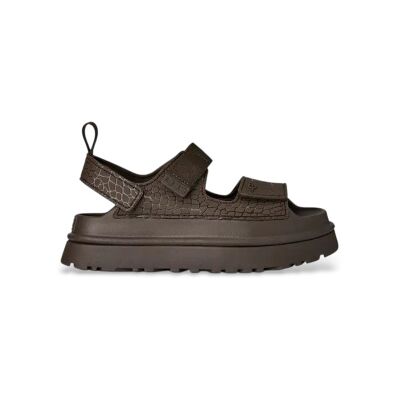UGG für Damen. 1175311 GoldenGlow Geprägte braune Ledersandalen (40), 3 bis 5 cm, Klettverschluss, Lässig UGG für Damen. 1175311 GoldenGlow Geprägte braune Ledersandalen (40), 3 bis 5 cm, Klettverschluss, Lässig