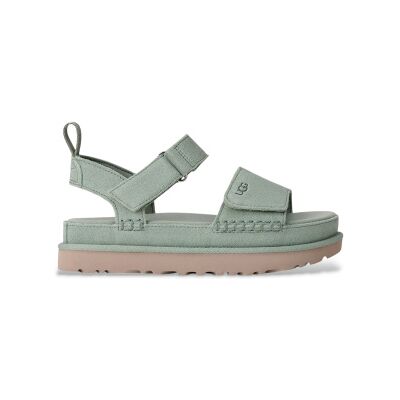 UGG für Damen. 1136783 Goldenstar aquamarinfarbene Ledersandalen (37), 1 bis 3 cm, Klettverschluss, Lässig, Grün, Türkis UGG für Damen. 1136783 Goldenstar aquamarinfarbene Ledersandalen (37), 1 bis 3 cm, Klettverschluss, Lässig, Grün, Türkis