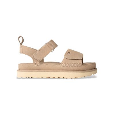 UGG für Damen. 1136783 Goldenstar Sandalen aus beigem Leder (36), Wohnung, Klettverschluss, Lässig UGG für Damen. 1136783 Goldenstar Sandalen aus beigem Leder (36), Wohnung, Klettverschluss, Lässig