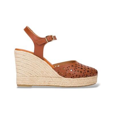Wonders für Damen. YH-PI905_2485_11538 Leder-Espadrilles Pilar 05 Braun (38), 8 bis 10 cm, Schnalle, Lässig Wonders für Damen. YH-PI905_2485_11538 Leder-Espadrilles Pilar 05 Braun (38), 8 bis 10 cm, Schnalle, Lässig