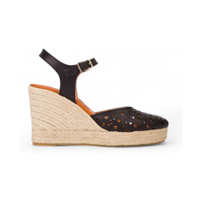 Wonders für Damen. YH-PI905_2485_5792 Leder Espadrilles Pilar 05 schwarz (38), 5 bis 8 cm, Schnalle, Lässig Wonders für Damen. YH-PI905_2485_5792 Leder Espadrilles Pilar 05 schwarz (38), 5 bis 8 cm, Schnalle, Lässig